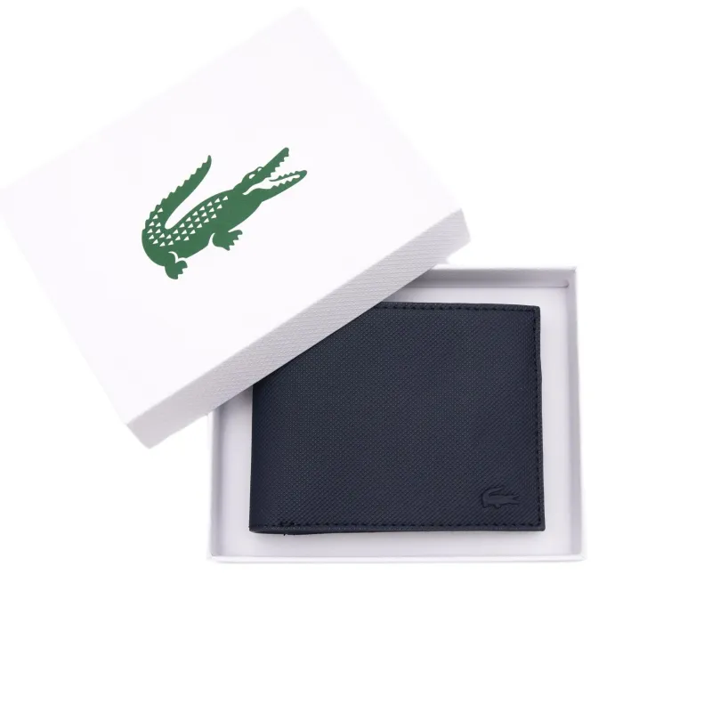 LACOSTE Polyurethane Bonded Recycled Canvas Wallet Regular Men's Blue-2