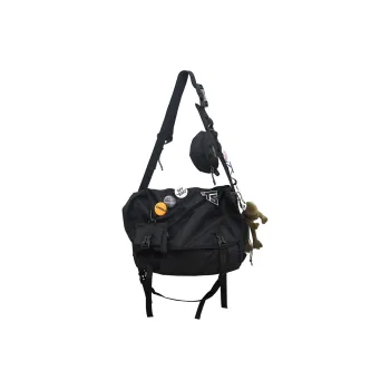 Alcohol dragon Shoulder Bags Black With Green Frog Charm With Badge