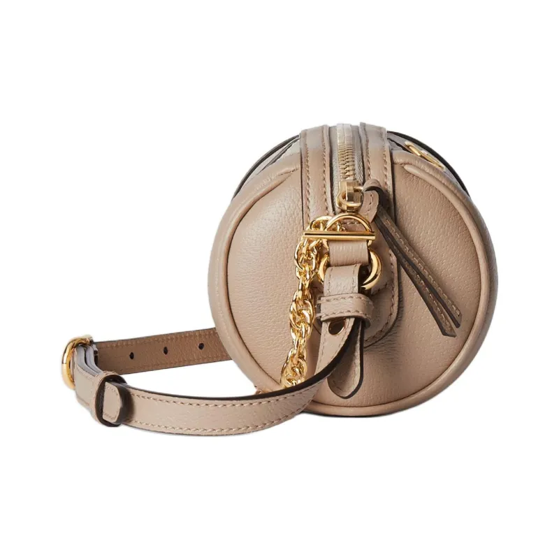 GUCCI Ophidia Supreme Canvas With Leather Trim Cylinder Bag Portable Crossbody Bag Shoulder Bag Women's Beige & White-2
