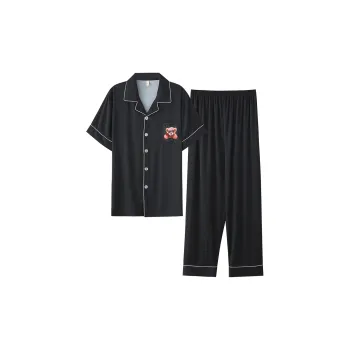The Story Of The Flower Season Pajama Set Men's Black