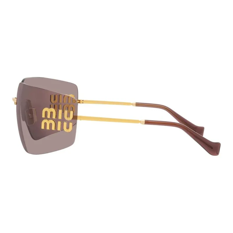 MIU MIU Square Sunglasses Women's Gold-2