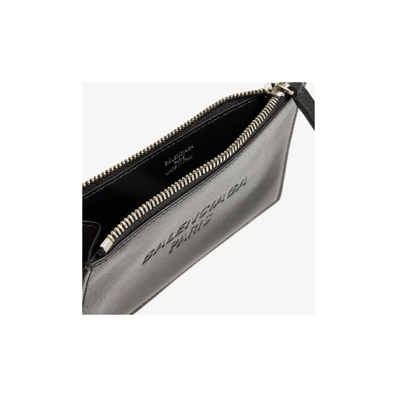 Balenciaga Logo Embossed Zipped Card Holder-2