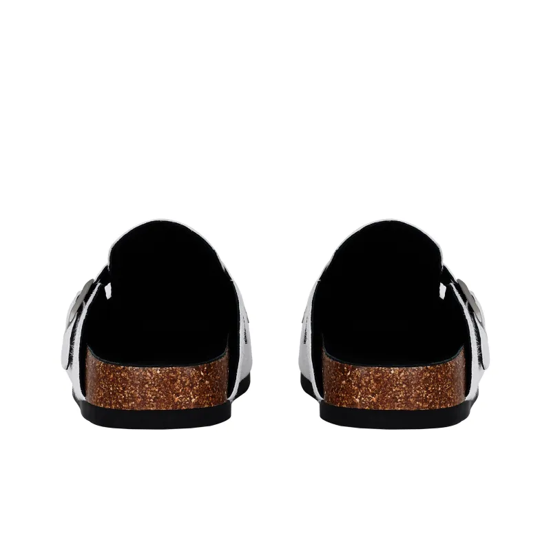 TERRA INCOGNITA Cork Sole Fuzzy Quiet Wrap toe Slippers Unisex-4