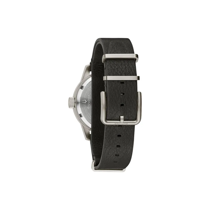 BULOVA Hacker Collection Wrist Watch Automatic Mechanical Movement Leather Watch Bands 38mm White Dial Men's Watches-2