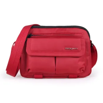 HEDGREN Polyester Shoulder Bag Regular Unisex Tomato Red/Black/Iron Gray