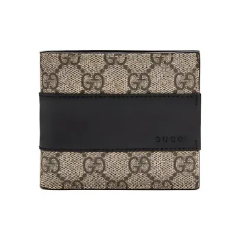 GUCCI Artificial Leather Wallet Men's Ebony/Black