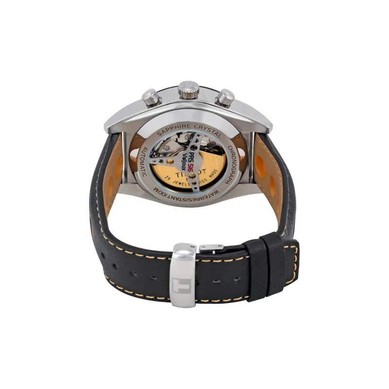 TISSOT Automatic Mechanical Movement Men's Watches Watch 41mm Black Dial Stainless Steel Case Cow Leather Strap-3