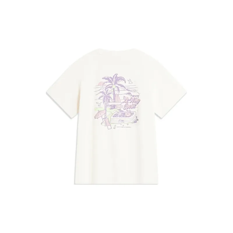 LiNing Sports Life Collection T Shirt Women's Ecru-1