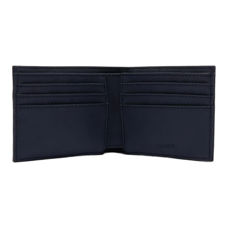 LACOSTE Polyurethane Bonded Recycled Canvas Wallet Regular Men's Blue-1