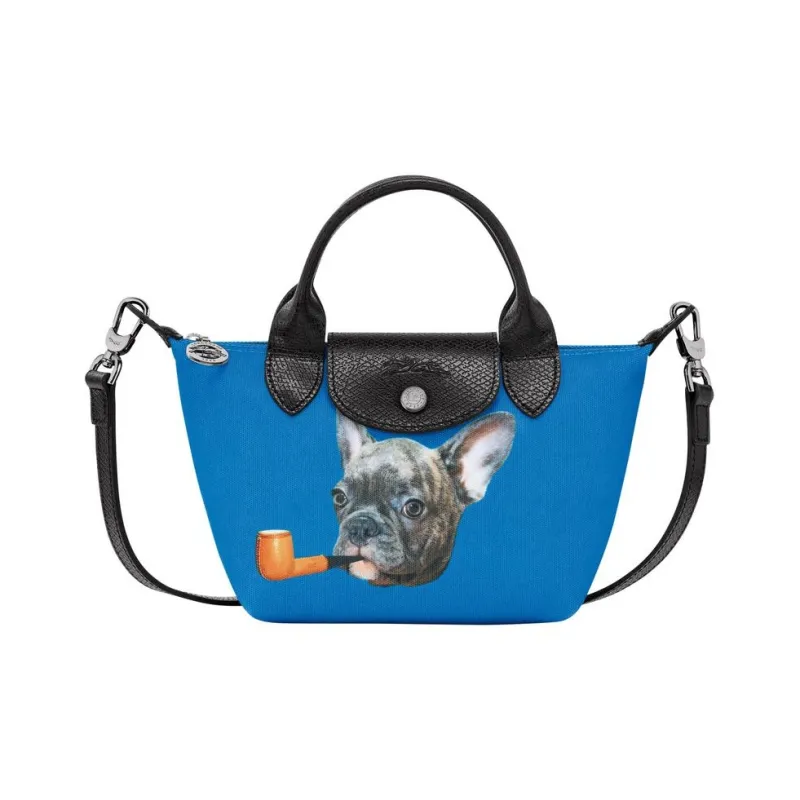 LONGCHAMP ToilerPaper Collaboration Fabric Tote Bag Shopping Bag Handbag Crossbody Bag Regular Women's Blue-1