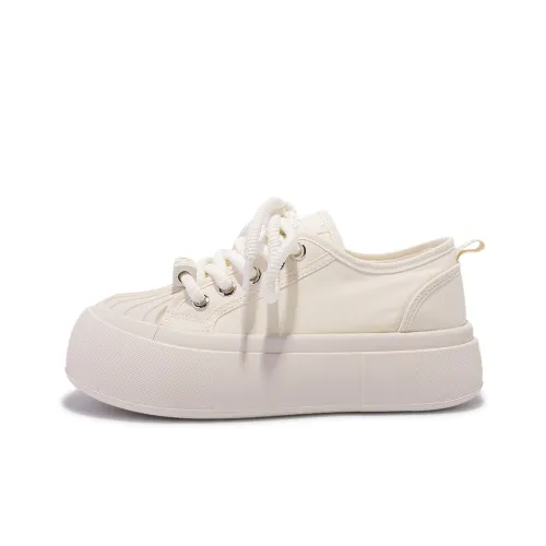 Shen Linsen Slip Resistant Waterproof Cushioning Height Increasing Low Top Skateboard Shoes Women
s Beige