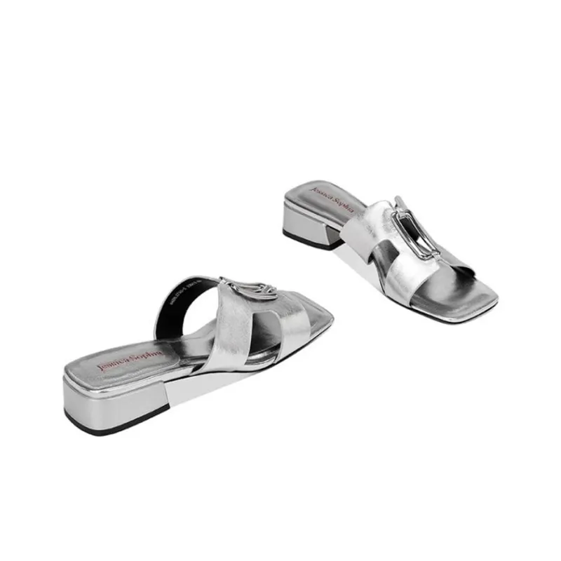 JESSICA SOPHIA Metal Slide Slippers Women's-8