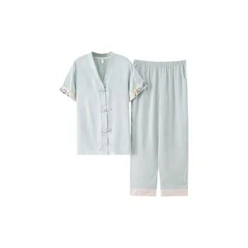 The Story Of The Flower Season Pajama Set Women's Light Blue