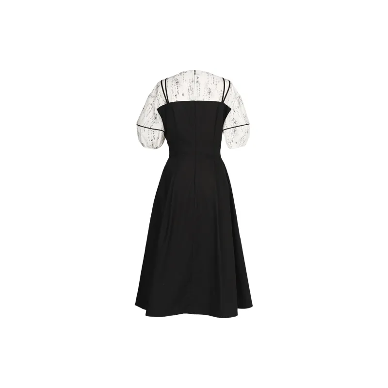 Duffy Fashion Short Sleeved Dresses Women's Black-1