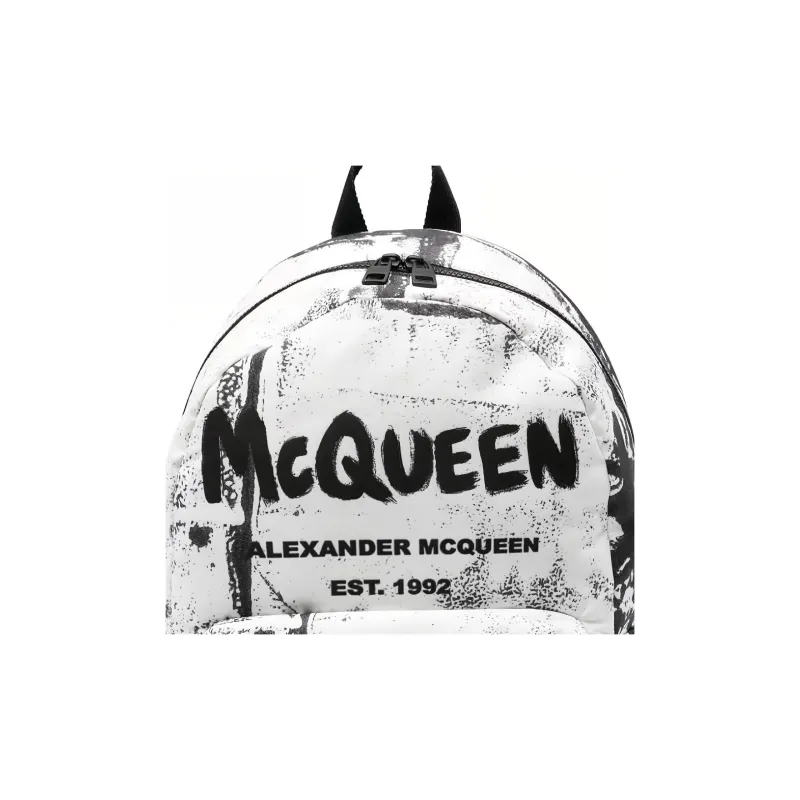 Alexander McQueen Metropolitan Backpack Black/White-4