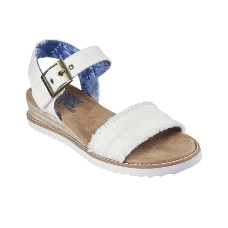 Skechers Bobs Desert Kiss - Adobe Princess Strap Sandals Flat Women's White-2