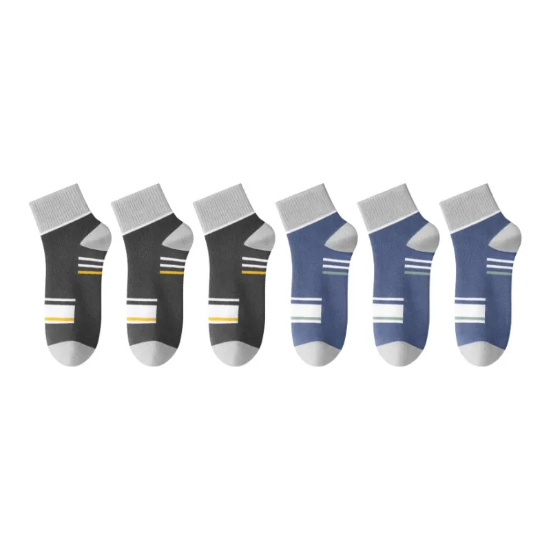 H YXIANG Mid Calf Socks Men's 6 Pack-9
