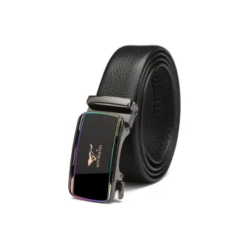 SEPTWOLVES Korean Style Casual Business Trendy Automatic Buckle Belt Cow Leather Leather Belts Men's Width 3.5CM