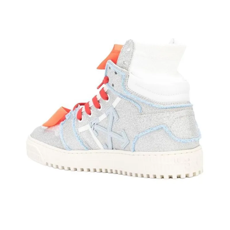 OFF WHITE High Top Skateboard Shoes Men's Gray-4