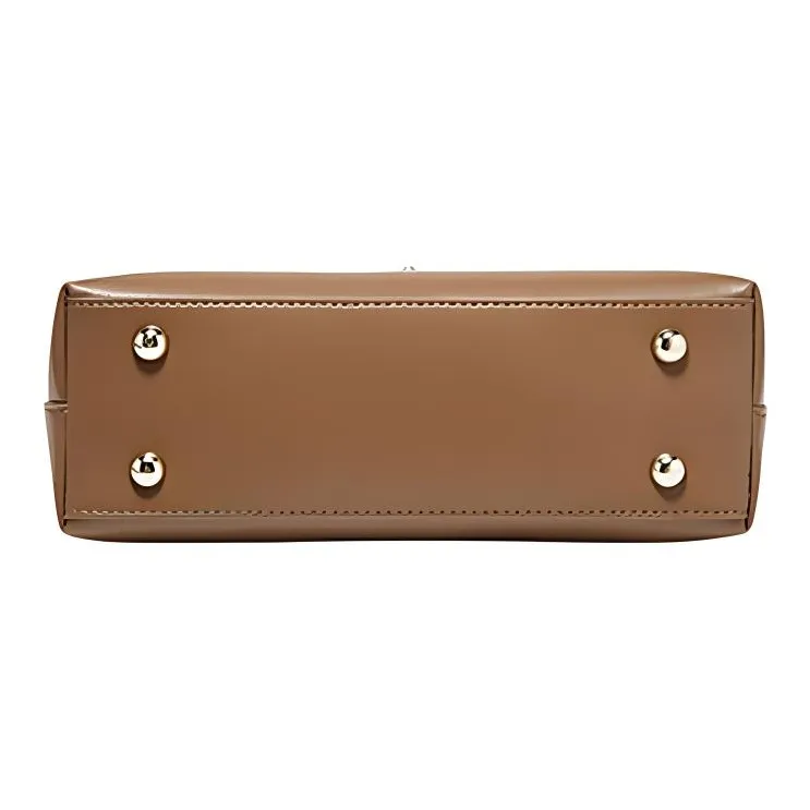 FOXER Cow Leather Premium Fashion Refined Summer Travel Women's Bag Regular Women's Milkshake White/Caramel-13