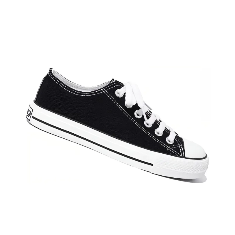 Dafu Leaps Forward Slip Resistant, Abrasion Resistant, Breathable, Lightweight Low Top Canvas Shoes Unisex Black-4