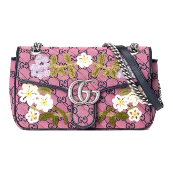 GUCCI Marmont Quilted Canvas With Leather Trim Canvas Bag, Crossbody Bag, Shoulder Bag Women's