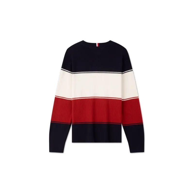 Tommy Hilfiger Knitwear Men's Black, White, Red Color Block-1