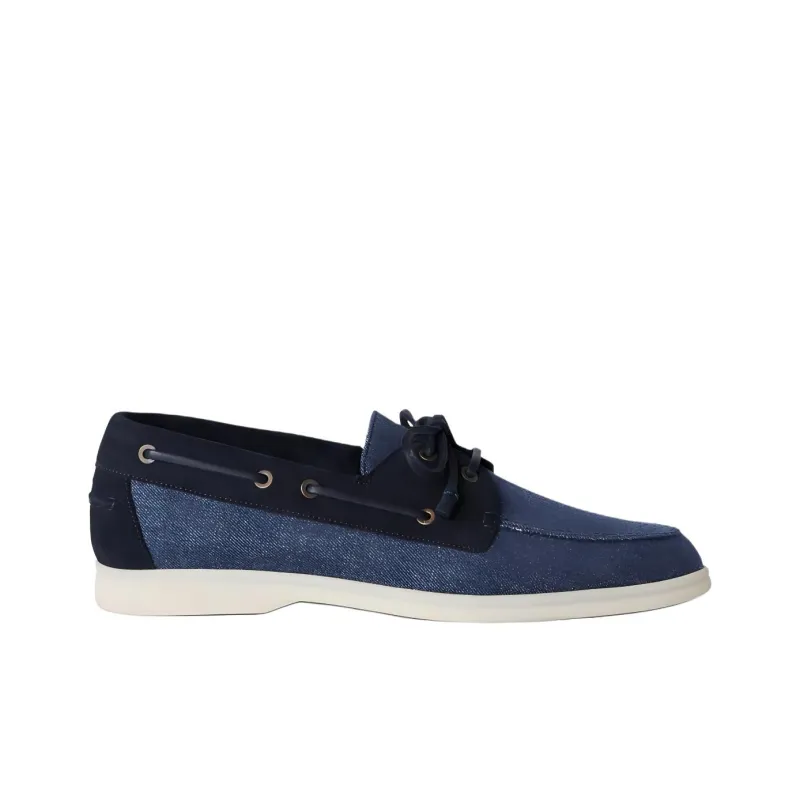 Loro Piana Boat Shoes Men's Blue-1
