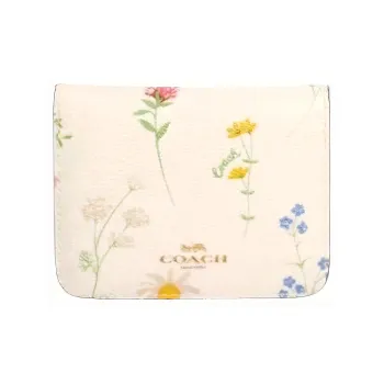 COACH Card Case Canvas Card Holder Women's White