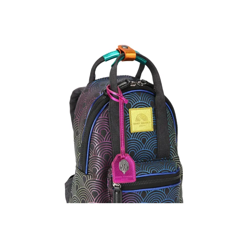 Kurt Geiger London Fabric Backpack Small Size Women's Black & Multicolor-3