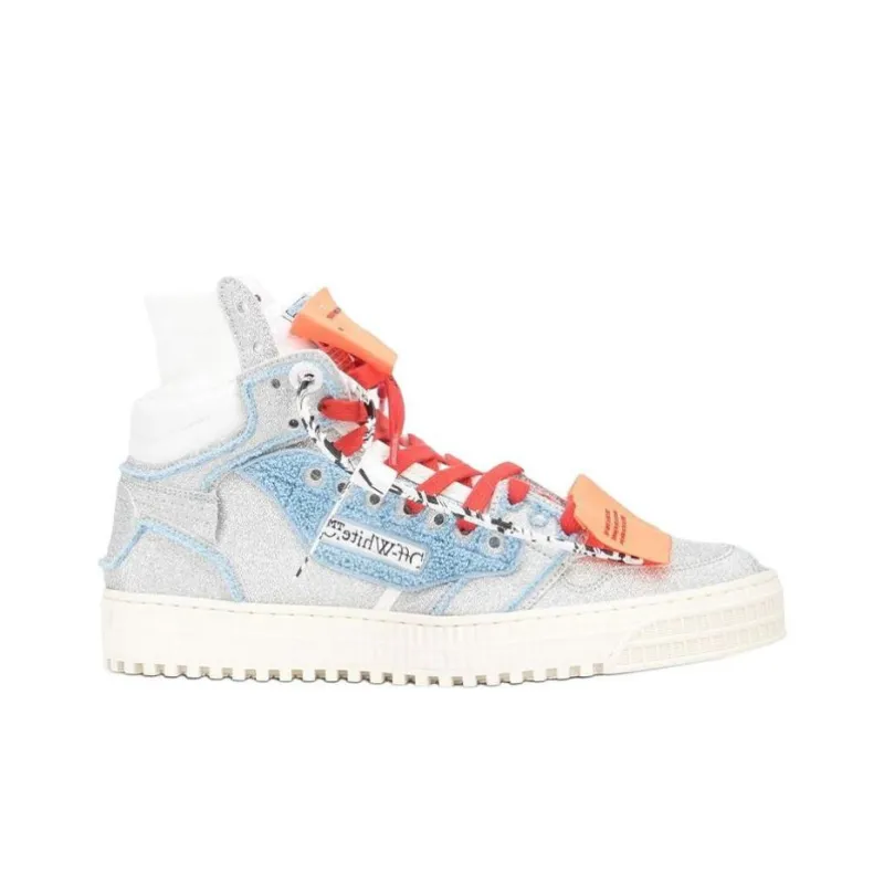 OFF WHITE High Top Skateboard Shoes Men's Gray-1