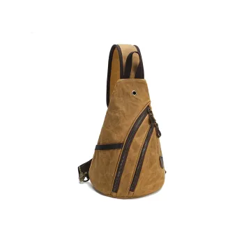 TTaG．baG Batik Canvas With Leather Crossbody Bag Regular Men's Earth Yellow/Khaki/Gray/Green