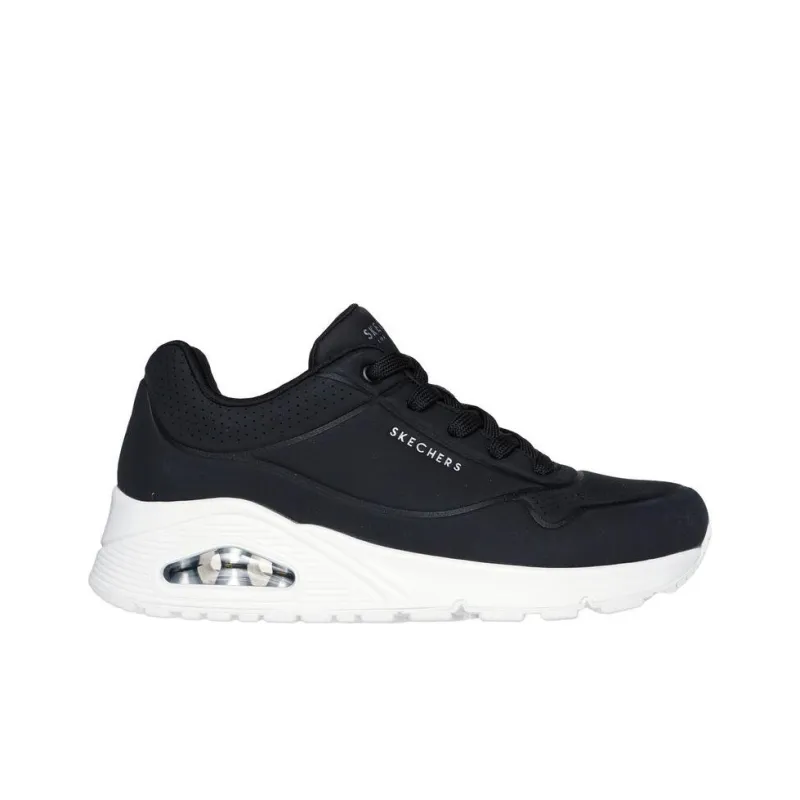 Skechers Uno Lite Anti-Slip And Wear-Resistant Height Increasing Low-Top Casual Shoes Women's Black-1