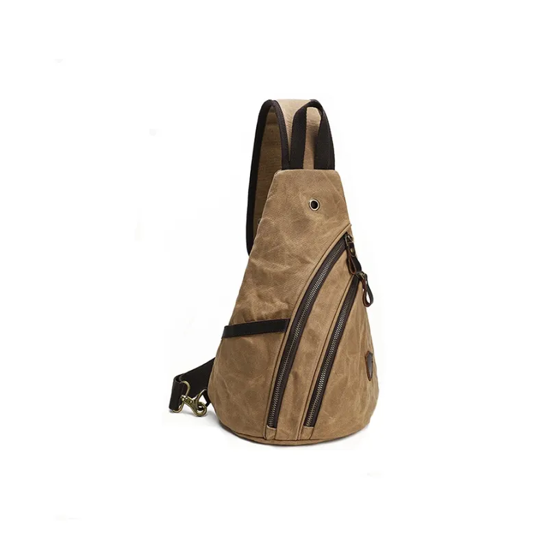 TTaG．baG Batik Canvas With Leather Crossbody Bag Regular Men's Earth Yellow/Khaki/Gray/Green-5