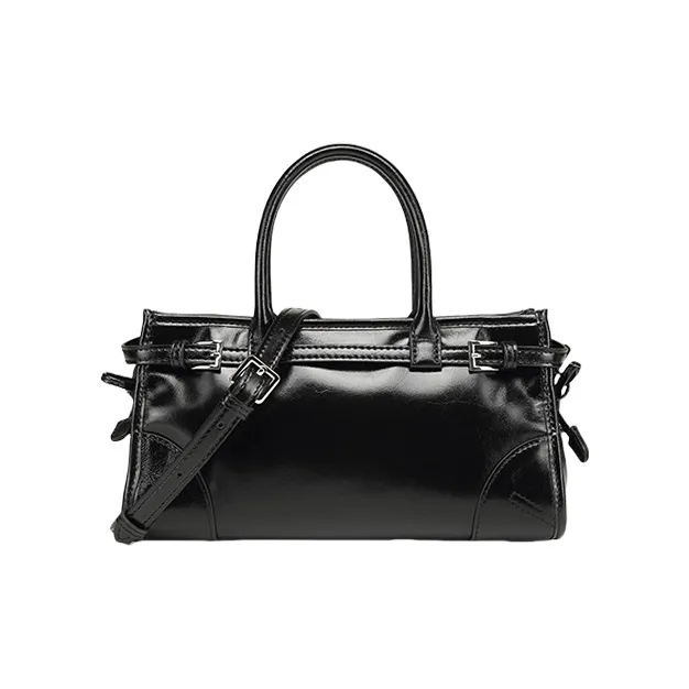 TTaG．baG Cow Leather One Shoulder Handbags Regular Women's Black/White-1