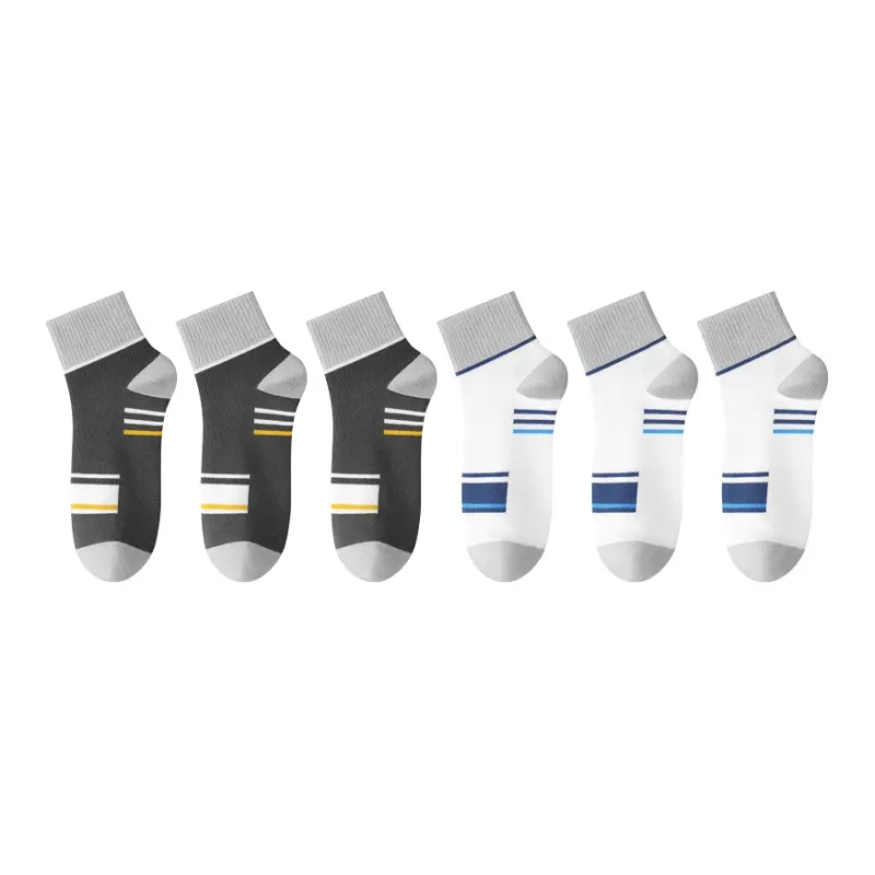 H YXIANG Mid Calf Socks Men's 6 Pack-11