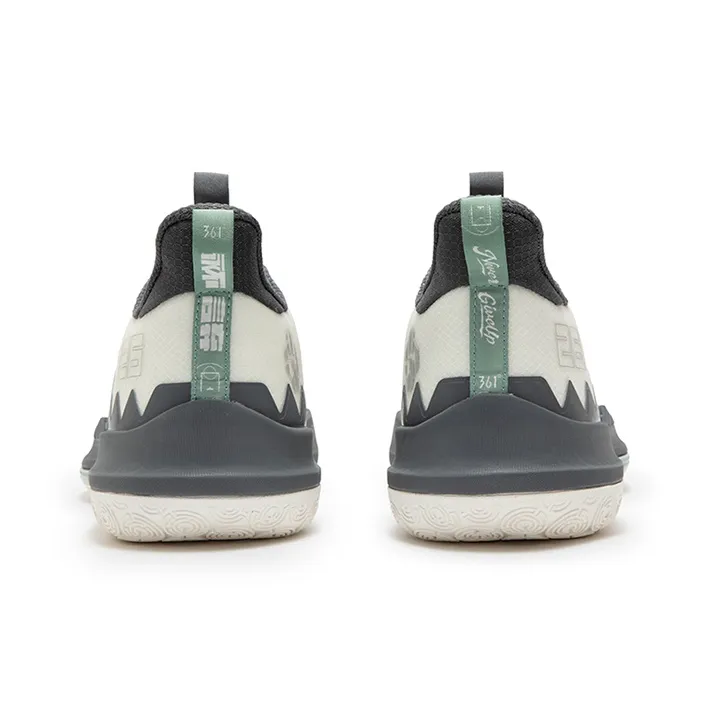361° DVD Team Assist Future Coach Cushioning Anti Slip And Wear Resistant Low Top Basketball Shoes Men's White Gray-3