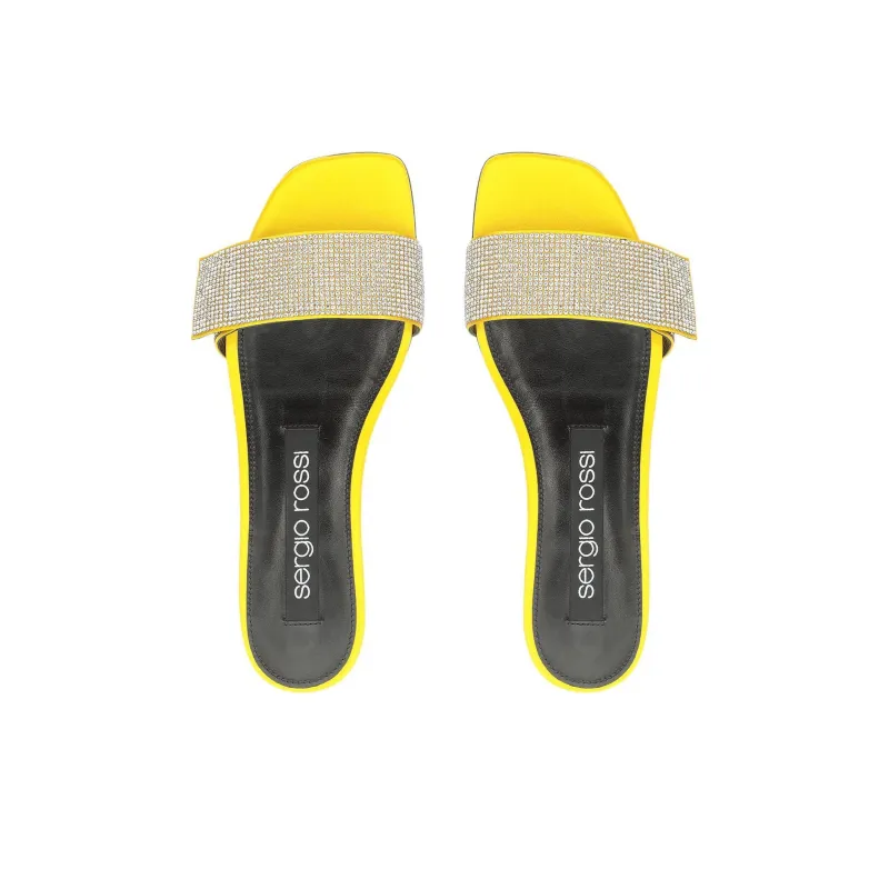 SERGIO ROSSI Sr Paris Slide Slippers Women's Yellow-3