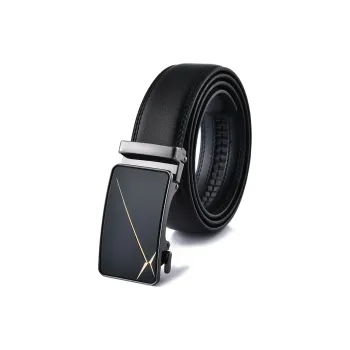 Lanza Advanced Bright Buckle Automatic Buckle Cow Leather Belts Men's Width 3.3CM