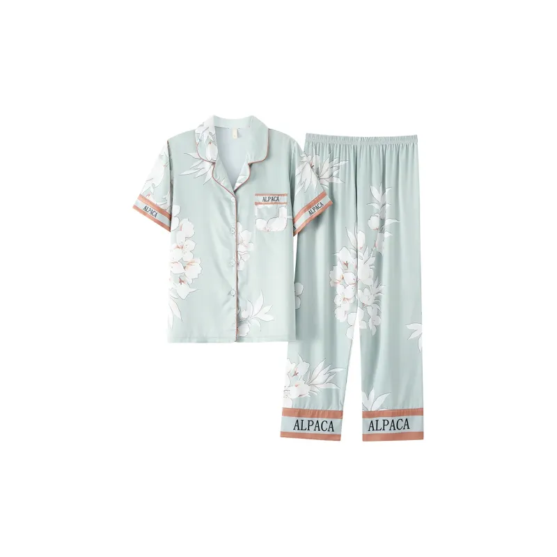 The Story Of The Flower Season Pajama Set Women's Uniform Blue-0