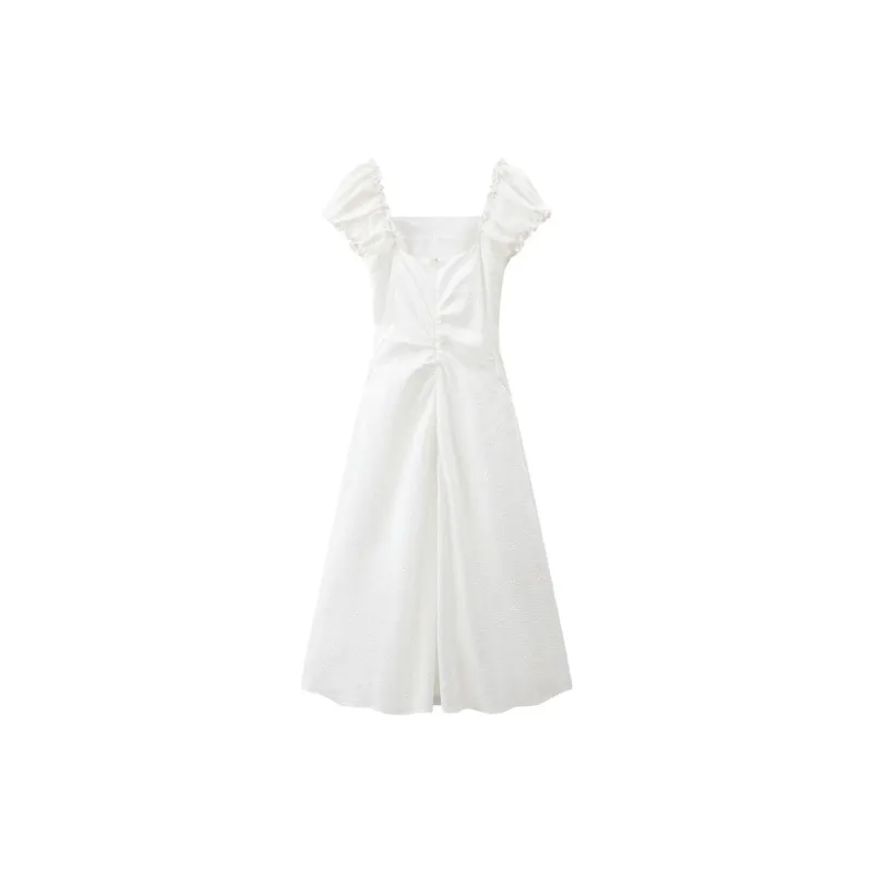 MRR&CO. Short Sleeved Dress Women's White-1
