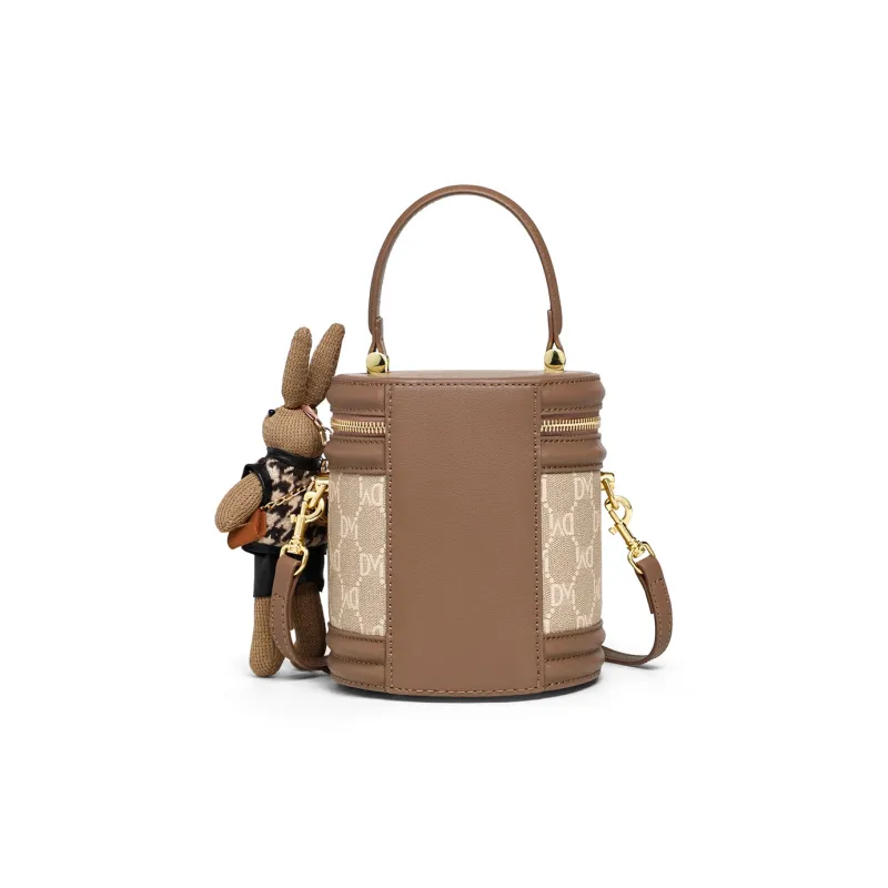 PT'SON Synthetic Leather Bucket Bag Handbag Shoulder Bag Crossbody Bag Regular Women's Khaki-2