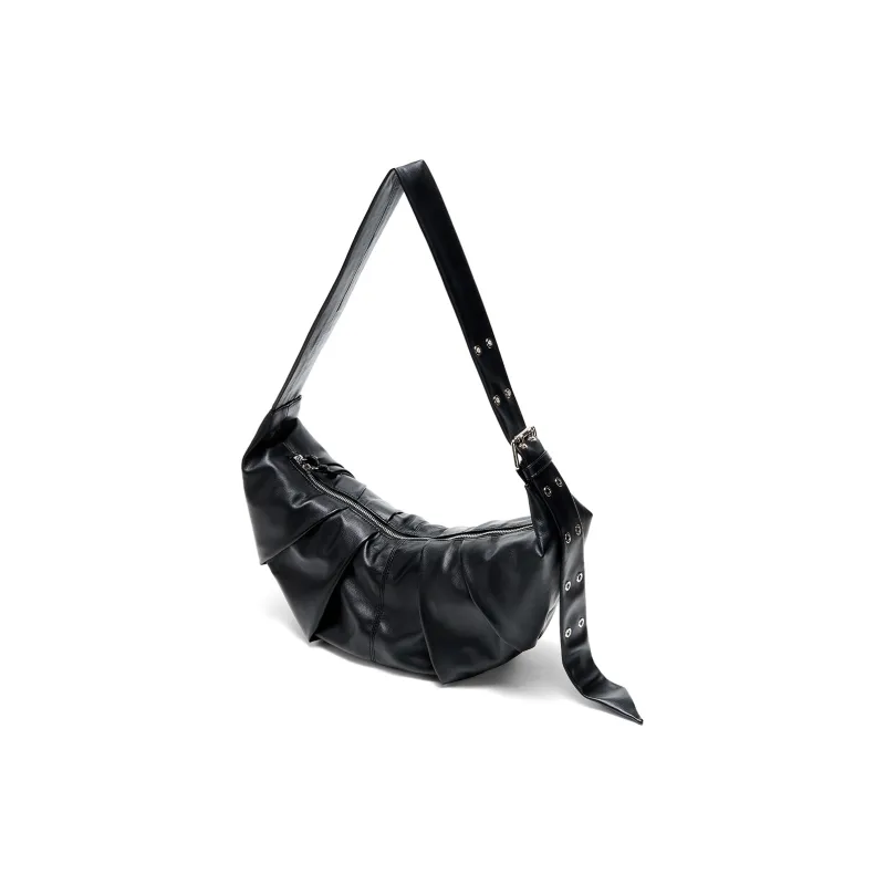 Yawei Kuroda PU With Artificial Leather Crossbody Bags Medium Size Unisex Black-0