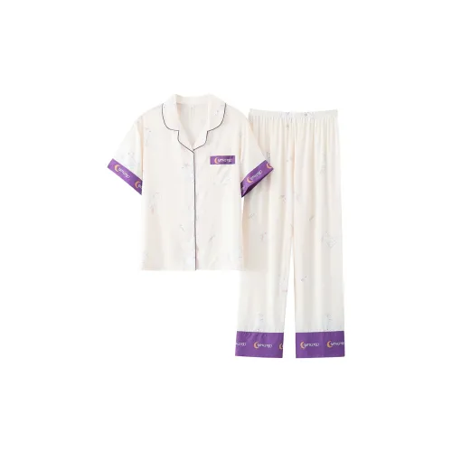 The Story Of The Flower Season Pajama Set Women's White