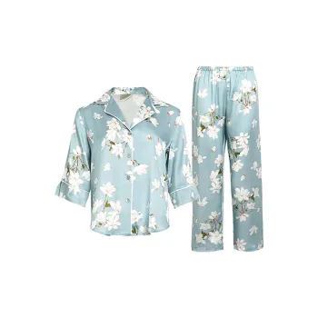 Silk Boundary Pajama Set Women's Floral Orchid