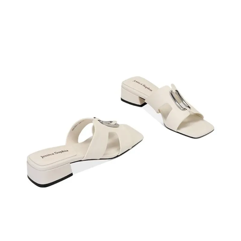 JESSICA SOPHIA Metal Slide Slippers Women's-6
