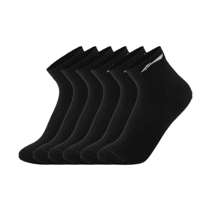LiNing Fitness Series Ankle Socks Men's 6 Pack Black-1