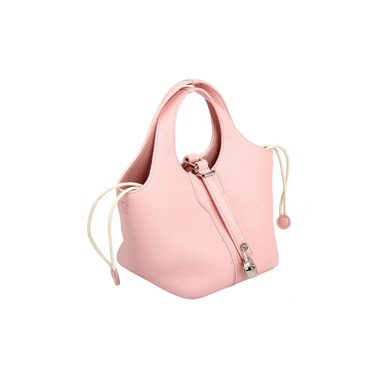 YOCAMU Top Grain Cow Leather One Shoulder Handbags Regular Women's Dove Gray/Ecru-12