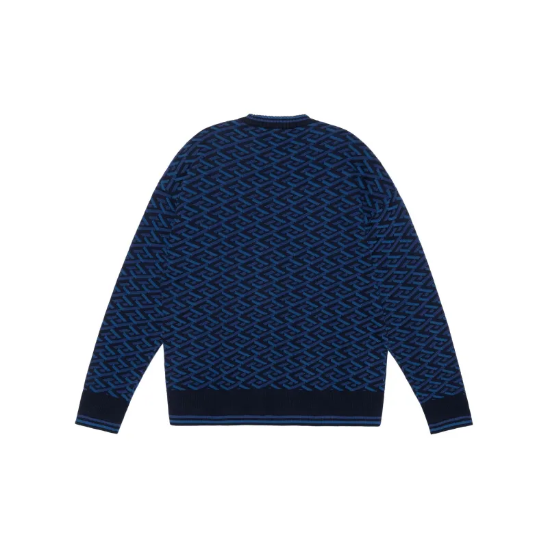 VERSACE Jacquard Monogram Knit Sweater-1