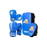 Kids' Boxing Gloves+Adults Boxing Gloves+Hand Target 2 Pack+Foot Pad 1 Pack (Blue)